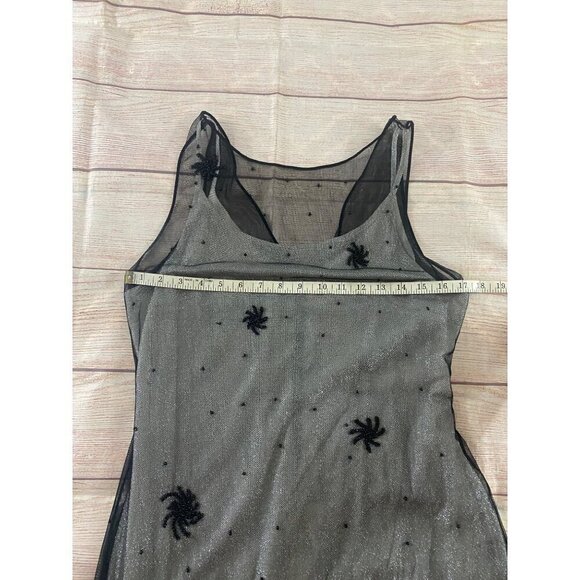 Adrianna Pappell Women's Black Mesh Embellished Cocktail Dress - 12 - Picture 8 of 13